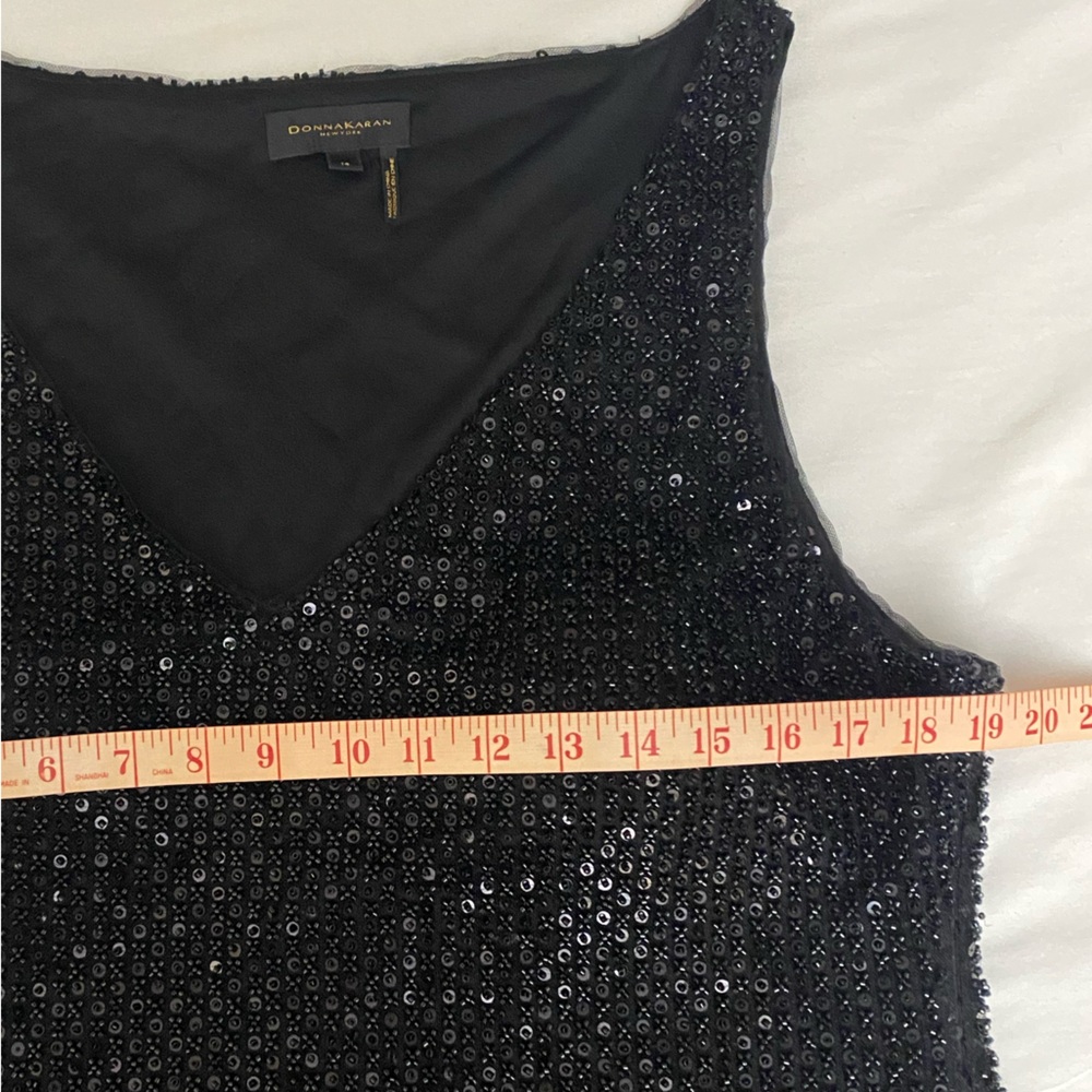 NWOT Donna Karan New York Navy Blue Embellished, Beaded Maxi Dress Size 14. - Picture 5 of 11